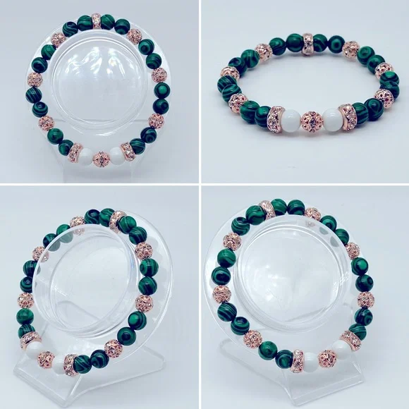 Malachite Beads Bracelet - Picture 4 of 6